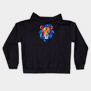 Colourful Geometric Lion Kids Hoodie